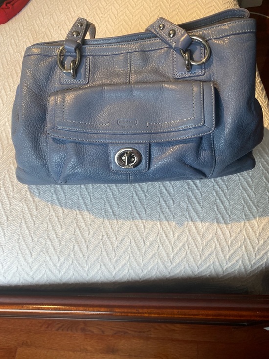 Coach Handbags - Coach Blue Leather Shoulder Bag